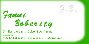 fanni boberity business card